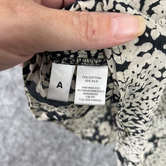 ANN TAYLOR LOFT Top Snakeskin Ruffle Trim Size S Stretch Waist Boho Festival - Picture 4 of 9